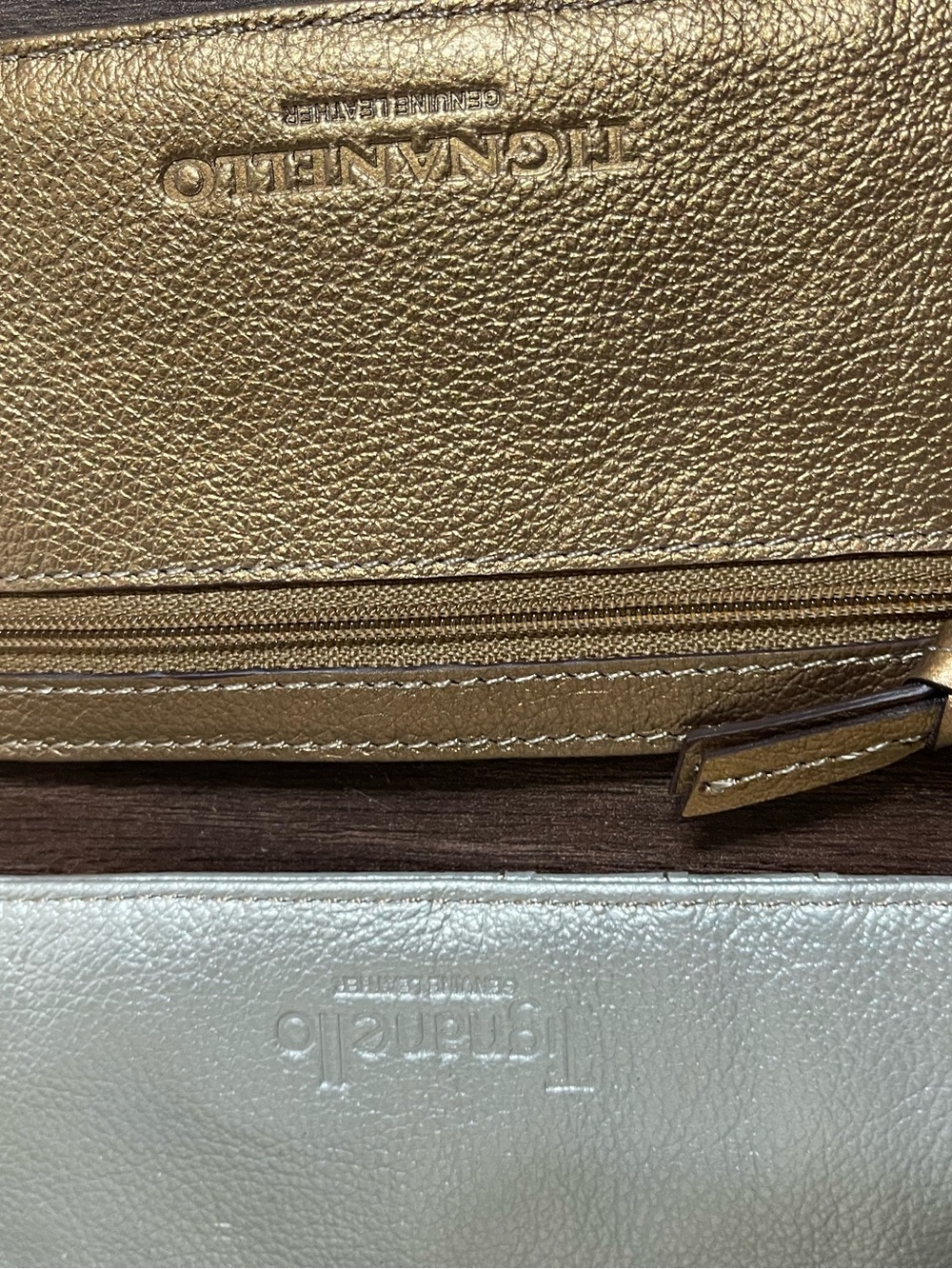 Tignanello Metallic Card Wallets in Gold and Silver Tones - Picture 5 of 8